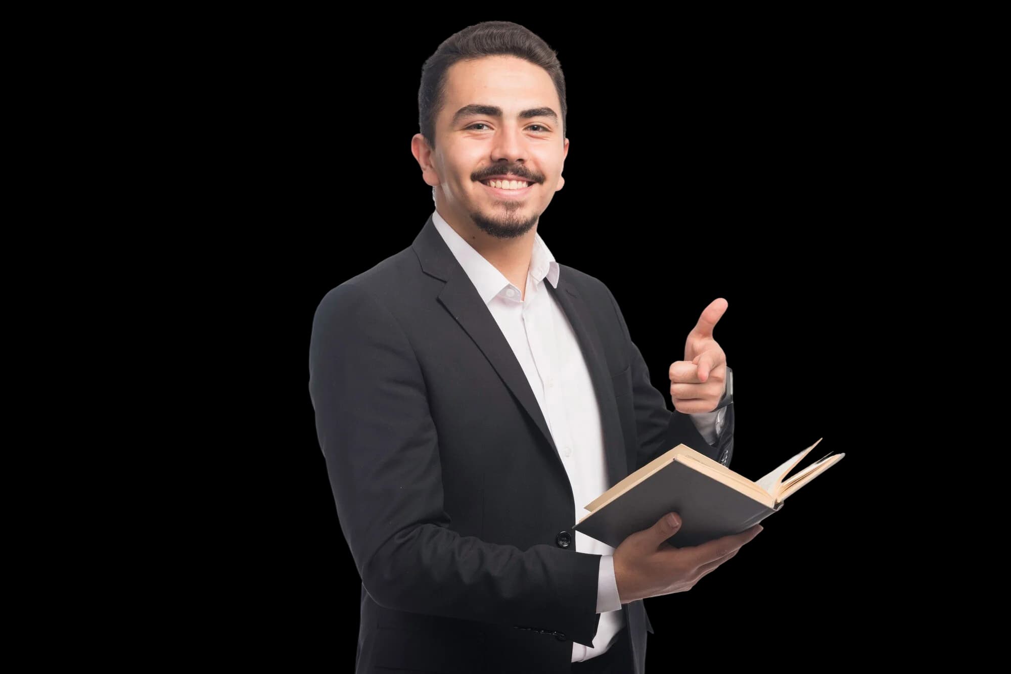 Smiling student with books