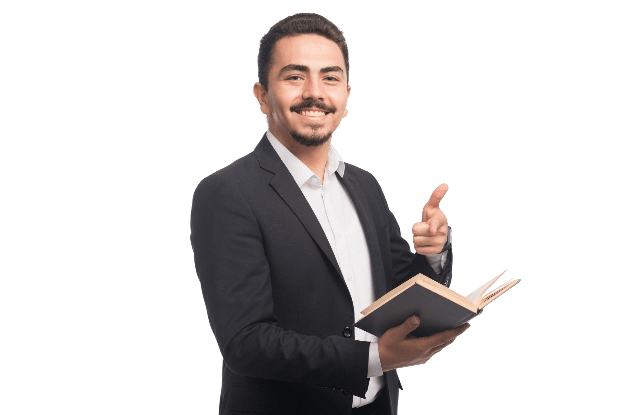 Smiling student with books